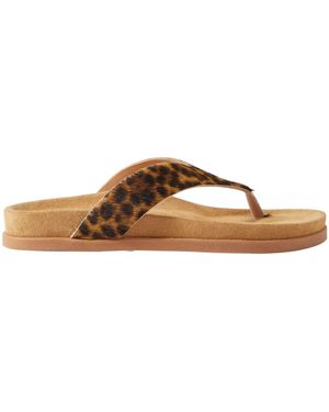 Ancient Greek Sandals Leopard-Print Calf Hair Sandals - Brown