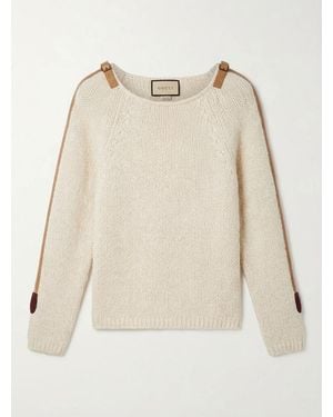 Gucci Buckle-Strap Wool Sweater - Natural