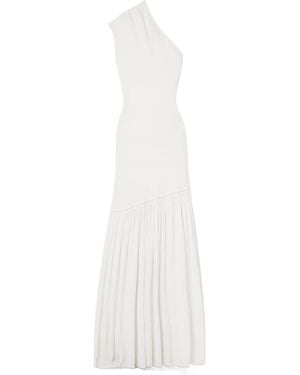 Proenza Schouler Cora One-Shoulder Pleated Dress - White