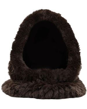 Pinko Fuzzy Pull-On Hat - Black