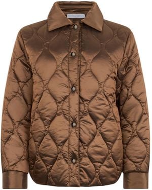 Peserico Diamond-Quilted Down Jacket - Brown