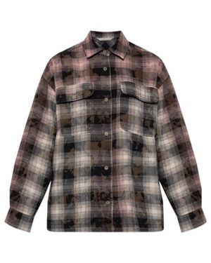 Palm Angels Checked Pattern Shirt - Brown