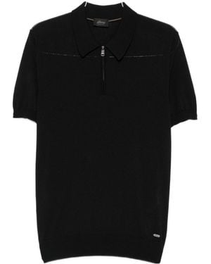Brioni Wool Polo Shirt - Black