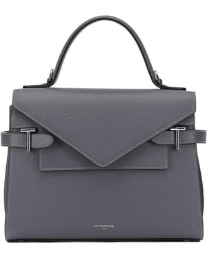 Le Tanneur Structured Flap Shoulder Bag - Grey