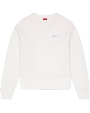 KENZO Signature Embroidered Crewneck Sweatshirt - White
