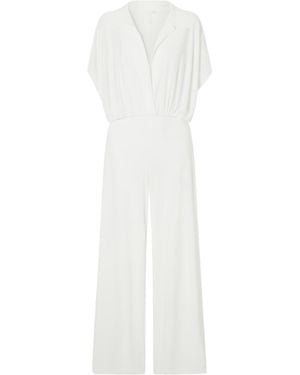 Norma Kamali Draped Jersey Jumpsuit - White