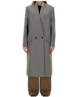 Moschino Double-Breasted Coat - Gray