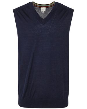 Paul Smith Fine-Knit Merino Vest - Blue