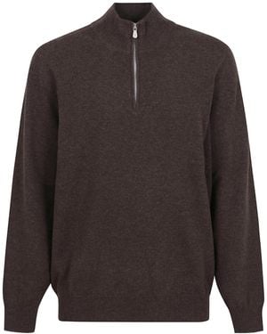 Brunello Cucinelli Half-Zip Cashmere Sweater - Gray
