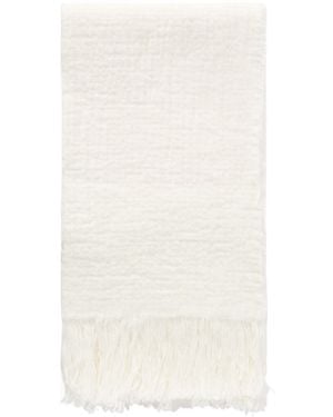 The Row Kastel Fringed Crinkled-Linen Scarf - White