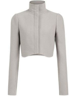 Alaïa Wool Crepe Tailored Jacket - Grey