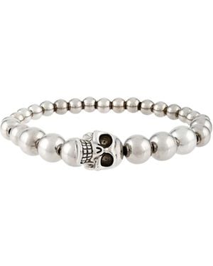 McQueen Skull Ball Bracelet - White