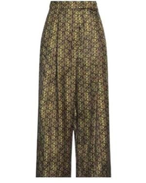 Max Mara Printed Wide-Leg Trousers - Green