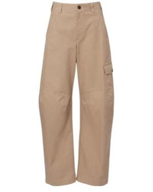 Brunello Cucinelli Cotton Barrel-Leg Pants - Natural