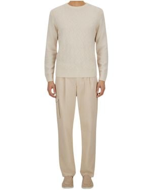Herno Diamond-Pattern Cashmere Jumper - Natural