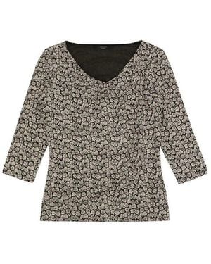 Weekend by Maxmara V-Neck Printed T-Shirt - Grey