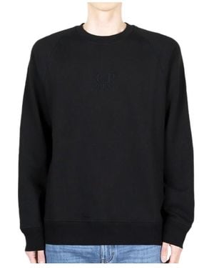 C.P. Company Embroidered Logo Fleece Pullover - Black