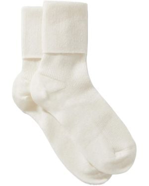 Johnstons of Elgin Midcalf Socks - White