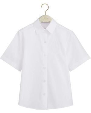 Dior Médaillon Embroidered Short-Sleeved Blouse - White