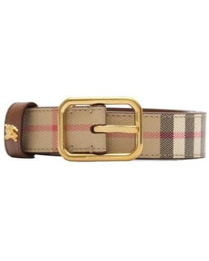 Burberry Check Knight Belt - White