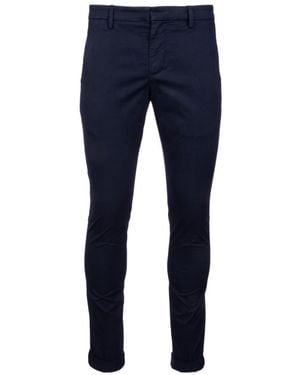 Dondup Mid-Rise Straight Leg Trousers - Blue