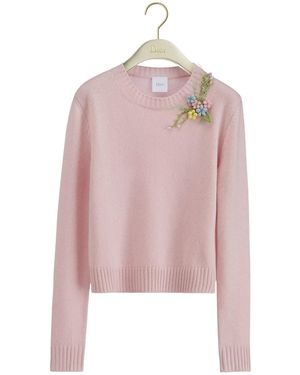Dior Embroidered Bouquet Sweater - Pink
