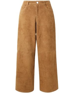 Nour Hammour Milo Patchwork Wide-Leg Casual Pants - Brown