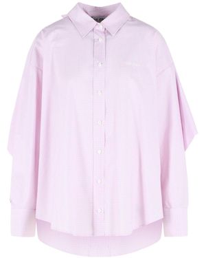 The Attico The Garment Check Drapped Shirt - Pink