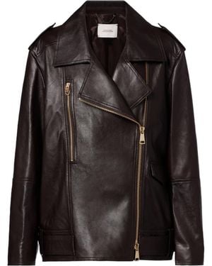 Dorothee Schumacher Sleek Statement Leather Biker Jacket - Black
