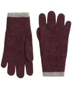 Brunello Cucinelli Ribbed Cashmere Gloves - Purple