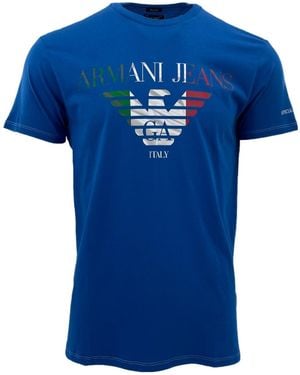 Armani Jeans Item O-Neck Short-Sleeved T-Shirt - Blue
