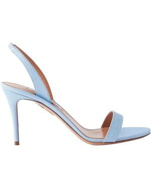 Aquazzura Raffia Slingback Sandals - Blue
