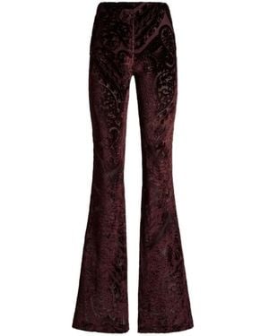 Etro Jacquard Chenille Flared Trousers - Purple