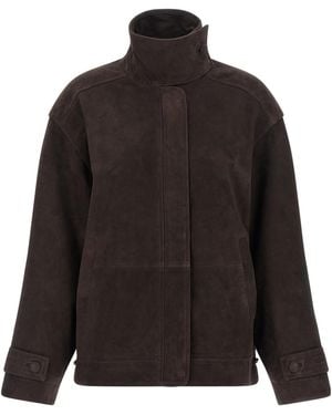 ROTATE BIRGER CHRISTENSEN Oversized Leather Jacket - Black