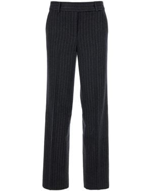 MICHAEL Michael Kors Pinstripe Straight Leg Trousers - Black