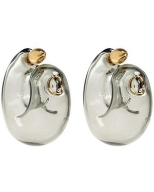 Alaïa Geometric Earrings - White