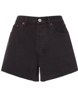 RE/DONE Edge-Seamed Denim Shorts - Black