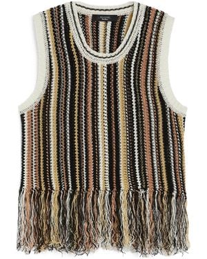 Weekend by Maxmara Linen Top With Fringes - Multicolor