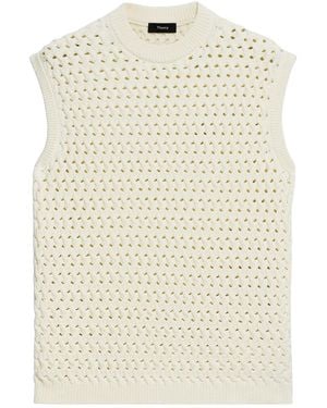 Theory Cable-Knitted Sleeveless Vest - Natural