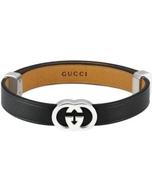 Gucci Interlocking Leather Bracelet - White