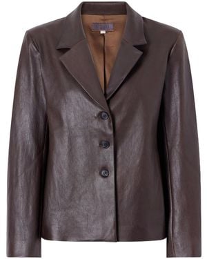Stouls Leather Blazer - Brown