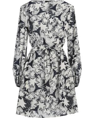 Weekend by Maxmara Color-Blocked Long-Sleeve Chiffon Dress - Gray
