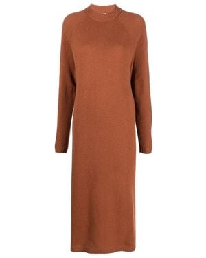 Alysi Long Sleeved Knitted Dress - Brown