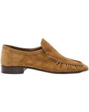 The Row Solid Soft Suede Loafers - Brown