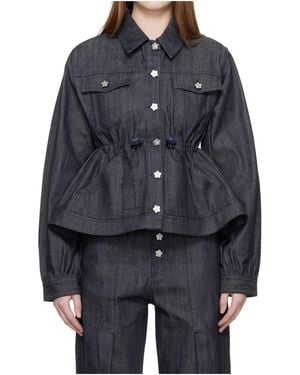 Cecilie Bahnsen Cbcandida Long-Sleeved Casual Jacket - Blue