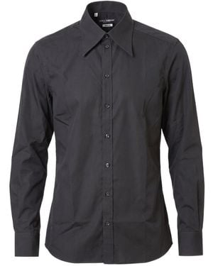 Dolce & Gabbana Long-Sleeved Poplin Shirt - Blue