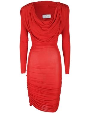 GIUSEPPE DI MORABITO Cowl-Neck Ruched Minidress - Red