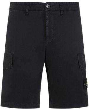 Stone Island Compass-Badge Knee-Length Cargo Shorts - Blue