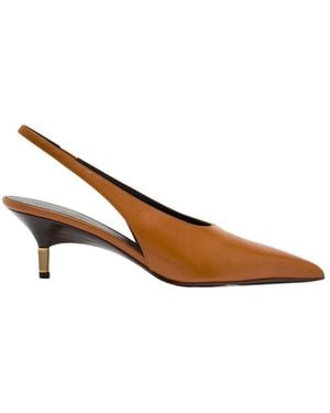 KHAITE High Heels With Leather Back Straps - Brown