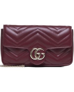 Gucci Gg Marmont Chevron Mini Shoulder Bag - Purple